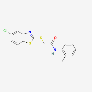 molecular formula C17H15ClN2OS2 B4723086 2-[(5-chloro-1,3-benzothiazol-2-yl)thio]-N-(2,4-dimethylphenyl)acetamide 