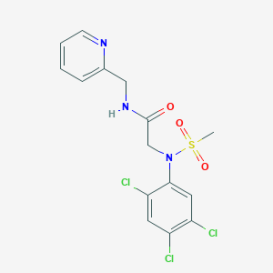 molecular formula C15H14Cl3N3O3S B4723092 N~2~-(methylsulfonyl)-N~1~-(2-pyridinylmethyl)-N~2~-(2,4,5-trichlorophenyl)glycinamide 
