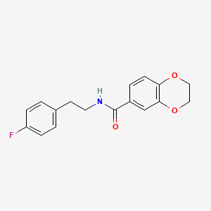 molecular formula C17H16FNO3 B4723094 N-[2-(4-fluorophenyl)ethyl]-2,3-dihydro-1,4-benzodioxine-6-carboxamide 