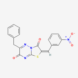 molecular formula C19H12N4O4S B4723097 6-benzyl-2-(3-nitrobenzylidene)-7H-[1,3]thiazolo[3,2-b][1,2,4]triazine-3,7(2H)-dione CAS No. 463364-65-0