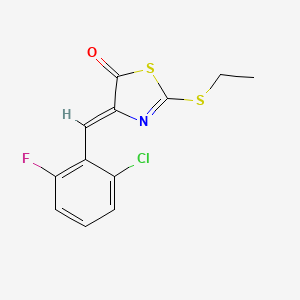 molecular formula C12H9ClFNOS2 B4723131 4-(2-chloro-6-fluorobenzylidene)-2-(ethylthio)-1,3-thiazol-5(4H)-one 