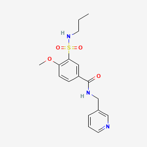molecular formula C17H21N3O4S B4723150 4-methoxy-3-[(propylamino)sulfonyl]-N-(3-pyridinylmethyl)benzamide 