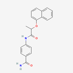molecular formula C20H18N2O3 B4723156 4-{[2-(1-naphthyloxy)propanoyl]amino}benzamide 