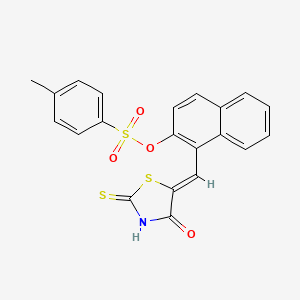 molecular formula C21H15NO4S3 B4723163 1-[(4-oxo-2-thioxo-1,3-thiazolidin-5-ylidene)methyl]-2-naphthyl 4-methylbenzenesulfonate 