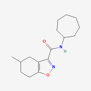 molecular formula C16H24N2O2 B4723177 N-cycloheptyl-5-methyl-4,5,6,7-tetrahydro-1,2-benzisoxazole-3-carboxamide 