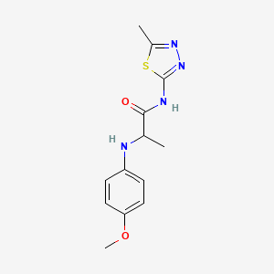 molecular formula C13H16N4O2S B4723212 N~2~-(4-methoxyphenyl)-N~1~-(5-methyl-1,3,4-thiadiazol-2-yl)alaninamide 