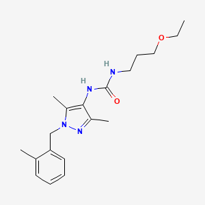 molecular formula C19H28N4O2 B4723225 N-[3,5-dimethyl-1-(2-methylbenzyl)-1H-pyrazol-4-yl]-N'-(3-ethoxypropyl)urea 