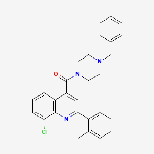 molecular formula C28H26ClN3O B4723229 4-[(4-benzyl-1-piperazinyl)carbonyl]-8-chloro-2-(2-methylphenyl)quinoline 