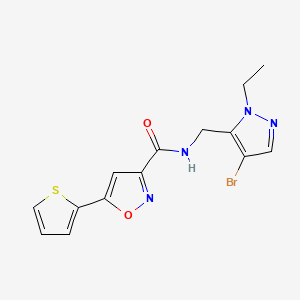 molecular formula C14H13BrN4O2S B4723234 N-[(4-bromo-1-ethyl-1H-pyrazol-5-yl)methyl]-5-(2-thienyl)-3-isoxazolecarboxamide 