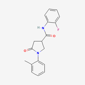 molecular formula C18H17FN2O2 B4723238 N-(2-fluorophenyl)-1-(2-methylphenyl)-5-oxo-3-pyrrolidinecarboxamide 