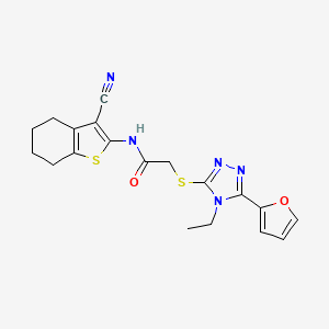 molecular formula C19H19N5O2S2 B4723251 N-(3-cyano-4,5,6,7-tetrahydro-1-benzothien-2-yl)-2-{[4-ethyl-5-(2-furyl)-4H-1,2,4-triazol-3-yl]thio}acetamide 