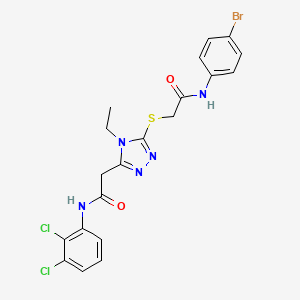 molecular formula C20H18BrCl2N5O2S B4723261 2-[5-({2-[(4-bromophenyl)amino]-2-oxoethyl}thio)-4-ethyl-4H-1,2,4-triazol-3-yl]-N-(2,3-dichlorophenyl)acetamide 