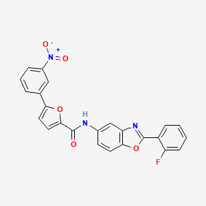 molecular formula C24H14FN3O5 B4723268 N-[2-(2-fluorophenyl)-1,3-benzoxazol-5-yl]-5-(3-nitrophenyl)-2-furamide 