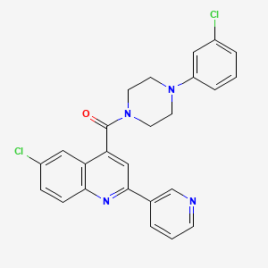 6-chloro-4-{[4-(3-chlorophenyl)-1-piperazinyl]carbonyl}-2-(3-pyridinyl)quinoline