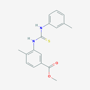 molecular formula C17H18N2O2S B4723276 methyl 4-methyl-3-({[(3-methylphenyl)amino]carbonothioyl}amino)benzoate 