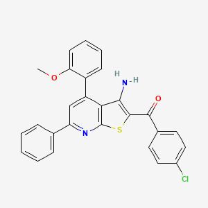 molecular formula C27H19ClN2O2S B4723282 [3-amino-4-(2-methoxyphenyl)-6-phenylthieno[2,3-b]pyridin-2-yl](4-chlorophenyl)methanone 