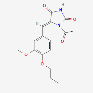 molecular formula C16H18N2O5 B4723290 1-acetyl-5-(3-methoxy-4-propoxybenzylidene)-2,4-imidazolidinedione 