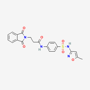 molecular formula C21H18N4O6S B4723291 3-(1,3-dioxo-1,3-dihydro-2H-isoindol-2-yl)-N-(4-{[(5-methyl-3-isoxazolyl)amino]sulfonyl}phenyl)propanamide 