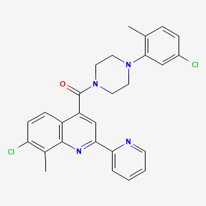7-chloro-4-{[4-(5-chloro-2-methylphenyl)-1-piperazinyl]carbonyl}-8-methyl-2-(2-pyridinyl)quinoline