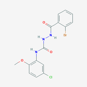 molecular formula C15H13BrClN3O3 B4723312 2-(2-bromobenzoyl)-N-(5-chloro-2-methoxyphenyl)hydrazinecarboxamide 