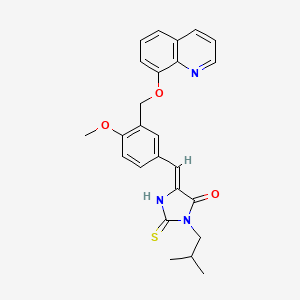 molecular formula C25H25N3O3S B4723334 3-isobutyl-2-mercapto-5-{4-methoxy-3-[(8-quinolinyloxy)methyl]benzylidene}-3,5-dihydro-4H-imidazol-4-one 