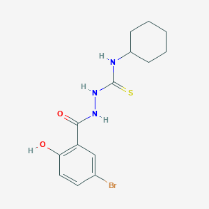 molecular formula C14H18BrN3O2S B4723341 2-(5-bromo-2-hydroxybenzoyl)-N-cyclohexylhydrazinecarbothioamide 