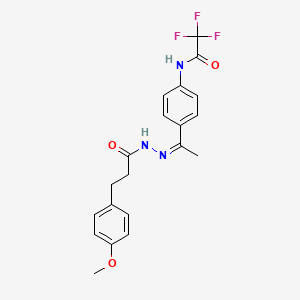 2,2,2-trifluoro-N-(4-{N-[3-(4-methoxyphenyl)propanoyl]ethanehydrazonoyl}phenyl)acetamide