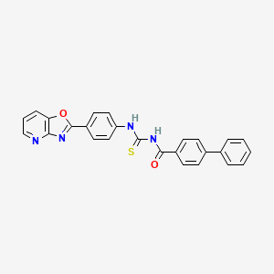 molecular formula C26H18N4O2S B4723378 N-{[(4-[1,3]oxazolo[4,5-b]pyridin-2-ylphenyl)amino]carbonothioyl}-4-biphenylcarboxamide 