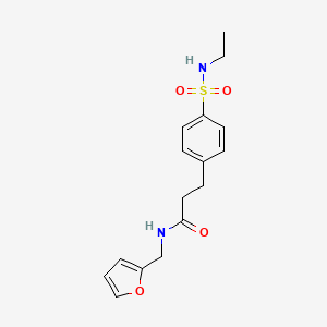molecular formula C16H20N2O4S B4723386 3-{4-[(ethylamino)sulfonyl]phenyl}-N-(2-furylmethyl)propanamide 
