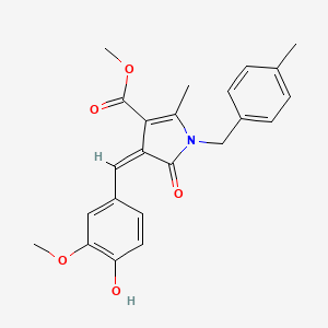molecular formula C23H23NO5 B4723389 methyl 4-(4-hydroxy-3-methoxybenzylidene)-2-methyl-1-(4-methylbenzyl)-5-oxo-4,5-dihydro-1H-pyrrole-3-carboxylate 