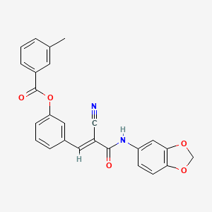 molecular formula C25H18N2O5 B4723401 3-[3-(1,3-benzodioxol-5-ylamino)-2-cyano-3-oxo-1-propen-1-yl]phenyl 3-methylbenzoate 