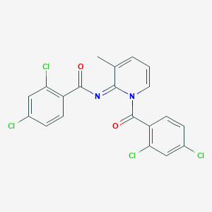 molecular formula C20H12Cl4N2O2 B4723411 2,4-dichloro-N-[1-(2,4-dichlorobenzoyl)-3-methyl-2(1H)-pyridinylidene]benzamide 