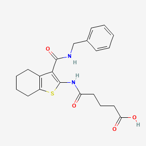 molecular formula C21H24N2O4S B4723426 5-({3-[(benzylamino)carbonyl]-4,5,6,7-tetrahydro-1-benzothien-2-yl}amino)-5-oxopentanoic acid 