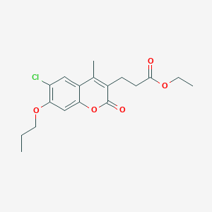 molecular formula C18H21ClO5 B4723434 ethyl 3-(6-chloro-4-methyl-2-oxo-7-propoxy-2H-chromen-3-yl)propanoate 