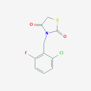 molecular formula C10H7ClFNO2S B472344 3-(2-Chloro-6-fluorobenzyl)-1,3-thiazolidine-2,4-dione CAS No. 524030-95-3