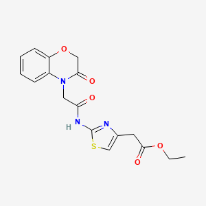 molecular formula C17H17N3O5S B4723460 ethyl (2-{[(3-oxo-2,3-dihydro-4H-1,4-benzoxazin-4-yl)acetyl]amino}-1,3-thiazol-4-yl)acetate 