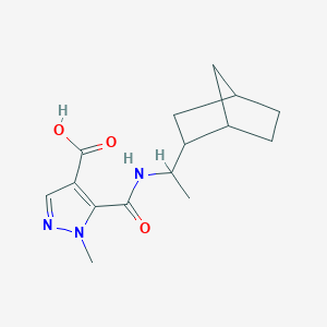 molecular formula C15H21N3O3 B4723462 5-{[(1-bicyclo[2.2.1]hept-2-ylethyl)amino]carbonyl}-1-methyl-1H-pyrazole-4-carboxylic acid 
