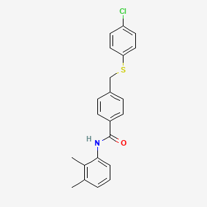molecular formula C22H20ClNOS B4723467 4-{[(4-chlorophenyl)thio]methyl}-N-(2,3-dimethylphenyl)benzamide 
