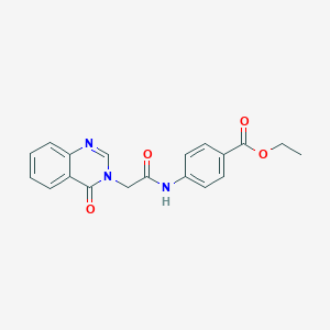 molecular formula C19H17N3O4 B472348 ethyl 4-{[(4-oxoquinazolin-3(4H)-yl)acetyl]amino}benzoate CAS No. 663167-96-2
