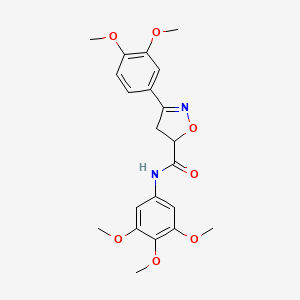 molecular formula C21H24N2O7 B4723498 3-(3,4-dimethoxyphenyl)-N-(3,4,5-trimethoxyphenyl)-4,5-dihydro-5-isoxazolecarboxamide 