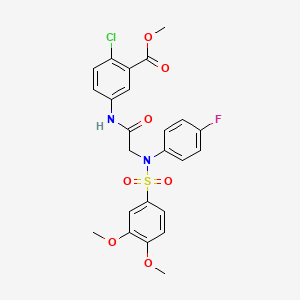 molecular formula C24H22ClFN2O7S B4723539 methyl 2-chloro-5-{[N-[(3,4-dimethoxyphenyl)sulfonyl]-N-(4-fluorophenyl)glycyl]amino}benzoate 
