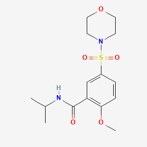 molecular formula C15H22N2O5S B4723552 N-isopropyl-2-methoxy-5-(4-morpholinylsulfonyl)benzamide 