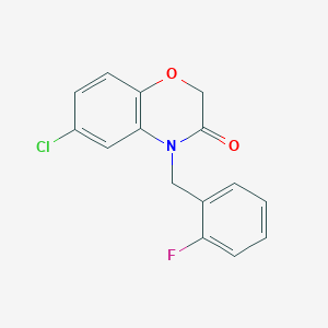 molecular formula C15H11ClFNO2 B4723554 6-chloro-4-(2-fluorobenzyl)-2H-1,4-benzoxazin-3(4H)-one 
