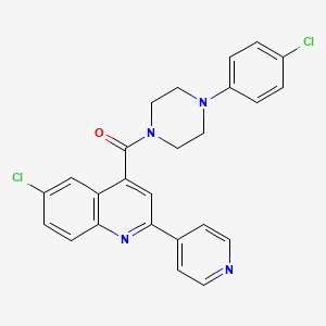 6-chloro-4-{[4-(4-chlorophenyl)-1-piperazinyl]carbonyl}-2-(4-pyridinyl)quinoline