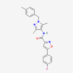 molecular formula C23H21FN4O2 B4723591 N-[3,5-dimethyl-1-(4-methylbenzyl)-1H-pyrazol-4-yl]-5-(4-fluorophenyl)-3-isoxazolecarboxamide 
