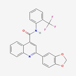 molecular formula C24H15F3N2O3 B4723598 2-(1,3-benzodioxol-5-yl)-N-[2-(trifluoromethyl)phenyl]-4-quinolinecarboxamide 