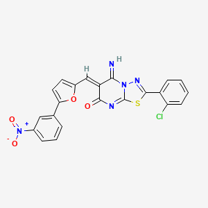 molecular formula C22H12ClN5O4S B4723614 2-(2-chlorophenyl)-5-imino-6-{[5-(3-nitrophenyl)-2-furyl]methylene}-5,6-dihydro-7H-[1,3,4]thiadiazolo[3,2-a]pyrimidin-7-one 