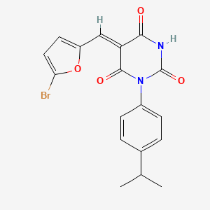 molecular formula C18H15BrN2O4 B4723615 5-[(5-bromo-2-furyl)methylene]-1-(4-isopropylphenyl)-2,4,6(1H,3H,5H)-pyrimidinetrione 