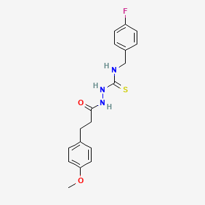molecular formula C18H20FN3O2S B4723619 N-(4-fluorobenzyl)-2-[3-(4-methoxyphenyl)propanoyl]hydrazinecarbothioamide 