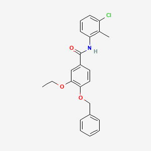 molecular formula C23H22ClNO3 B4723630 4-(benzyloxy)-N-(3-chloro-2-methylphenyl)-3-ethoxybenzamide 
